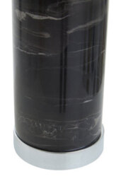 Orsina Table Lamp With Chrome Finish Base, Black Marble Column & Ivory Shade, Lightweight Lighting For Side Table - thumbnail 4