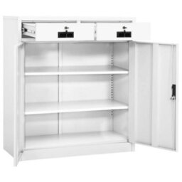 Berkfield Office Cabinet White 90X40X102 Cm Steel - thumbnail 7