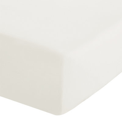 Catherine Lansfield Easy Iron Percale Combed Fitted Sheet 35Cm Depth Cream - image 1