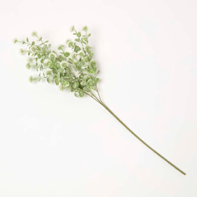 Homescapes Artificial Green Handcrafted Branch With Small White Flowers, 66 Cm - image 1