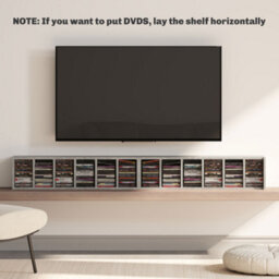 Homcom Set Of 2 Cd Storage Units With Adjustable Shelves, Cement Grey - thumbnail 8