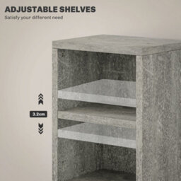 Homcom Set Of 2 Cd Storage Units With Adjustable Shelves, Cement Grey - thumbnail 6