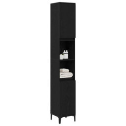 Walplus Bathroom Cabinet Black Oak 30 X 30 X 190 Cm Engineered Wood - thumbnail 3