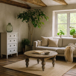 Wyld Haus Montaine Midcentury Round Brown Wood Coffee Table - thumbnail 2