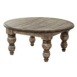 Wyld Haus Montaine Midcentury Round Brown Wood Coffee Table - thumbnail 3