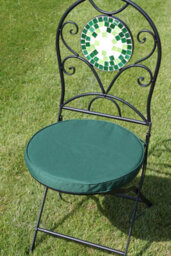 Garden Market Place Garden Furniture Cushion- Round Pad For Bistro Chair - Green In Colour - thumbnail 2