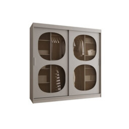 Arte Bahrain Ii Cashmere Sliding Door Wardrobe 200Cm - Smoked Glass, Calm Storage - thumbnail 2