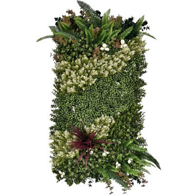 True Products Premium Artificial Green Plant Living Wall Panel 1M X 50Cm - White Blossom - image 1