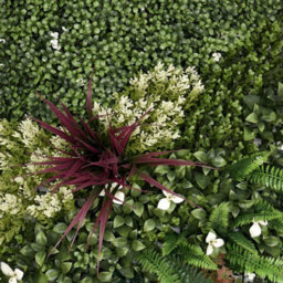 True Products Premium Artificial Green Plant Living Wall Panel 1M X 50Cm - White Blossom - thumbnail 3