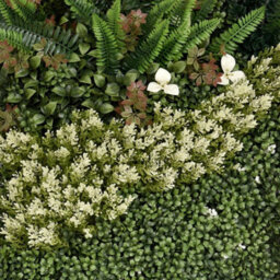 True Products Premium Artificial Green Plant Living Wall Panel 1M X 50Cm - White Blossom - thumbnail 2