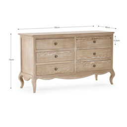 Oakham Premium Amara 6 Drawer Wide Chest - Limed Oak - thumbnail 5