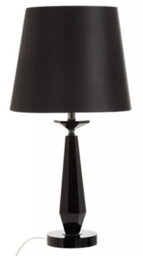 Orsina Black Crystal Table Lamp With Metal Base, Round Shade Bedside Light, Distinctive Decorative Accent Lighting