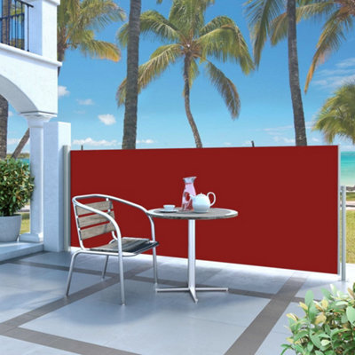Berkfield Retractable Side Awning 120 X 300 Cm Red - image 1