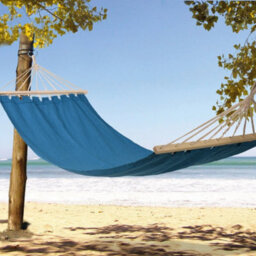 Outdoor Garden Blue Hanging Swinging Canvas Hammock Camping Travel Bed Lounger - thumbnail 3