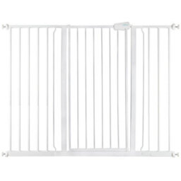 Safetots Extra Tall Metal Safety Gate Pressure Fit, 126.7Cm - 134.3Cm, White, 104Cm In Height, Extra Tall Baby Gate - thumbnail 1