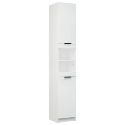 Berkfield Durable Bathroom Cabinet White 32X34X188.5 Cm Engineered Wood - image 1