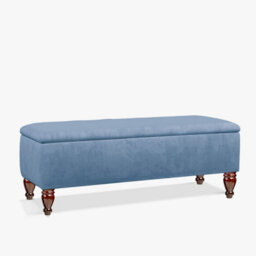 Lisbon Plain 90Cm Ottoman Storage Bench - Plush Velvet Shoe Bench - Duck Egg Upholstery Footstool With Storage - thumbnail 3