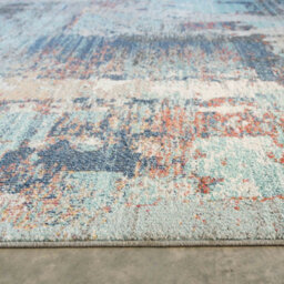 Loomed Blue Abstract Soft Distressed Fireside Living Area Rug 240Cm X 330Cm - thumbnail 5