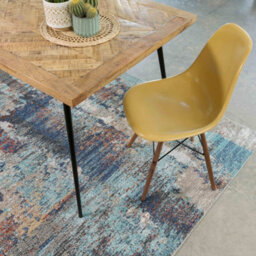 Loomed Blue Abstract Soft Distressed Fireside Living Area Rug 240Cm X 330Cm - thumbnail 7