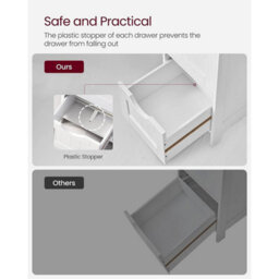 Songmics Bathroom Storage Cupboard Storage Cabinet Standing Wooden With 4 Drawers 30 X 30 X 82Cm White - thumbnail 4