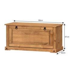 Mercers Furniture Corona Shoe Rack Bench 1 Shelf Storage Chest Cabinet Solid Wood Mexican Pine Wooden - thumbnail 4