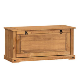 Mercers Furniture Corona Shoe Rack Bench 1 Shelf Storage Chest Cabinet Solid Wood Mexican Pine Wooden - thumbnail 2
