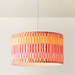 Valuelights Rae Large Stripe Multicolour Pleated Drum Ceiling Lamp Shade And Bulb (D)45Cm - thumbnail 4