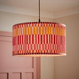 Valuelights Rae Large Stripe Multicolour Pleated Drum Ceiling Lamp Shade And Bulb (D)45Cm - thumbnail 1