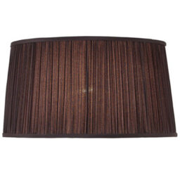 "17"" Luxury Oval Straight Sided Lamp Shade Black Pleated Organza Modern Elegant"