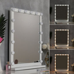 Living And Home Hollywood Style Tabletop Vanity Makeup Mirror With 16 Led Bulbs Dimmable Touch Control - thumbnail 3