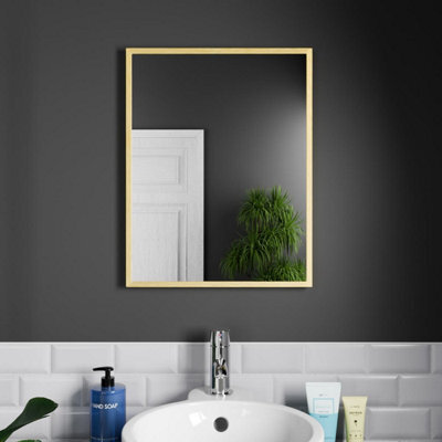 Harper & Harlow 390X500 Corvus Brushed Brass Squared Edge Mirror - image 1