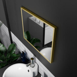 Harper & Harlow 390X500 Corvus Brushed Brass Squared Edge Mirror - thumbnail 6