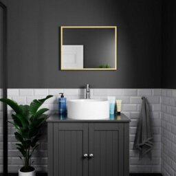 Harper & Harlow 390X500 Corvus Brushed Brass Squared Edge Mirror - thumbnail 5