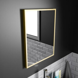 Harper & Harlow 390X500 Corvus Brushed Brass Squared Edge Mirror - thumbnail 2