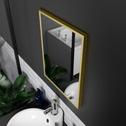 Harper & Harlow 390X500 Corvus Brushed Brass Squared Edge Mirror - thumbnail 4