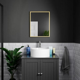 Harper & Harlow 390X500 Corvus Brushed Brass Squared Edge Mirror - thumbnail 3