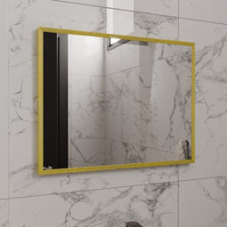 Harper & Harlow 390X500 Corvus Brushed Brass Squared Edge Mirror - thumbnail 9
