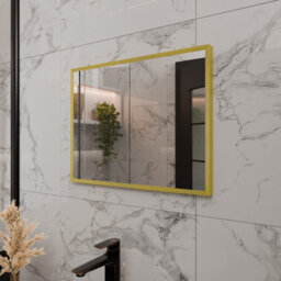 Harper & Harlow 390X500 Corvus Brushed Brass Squared Edge Mirror - thumbnail 8