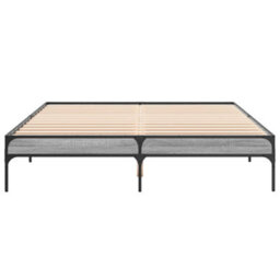 Berkfield Bed Frame Without Mattress Grey Sonoma 140X200 Cm - thumbnail 4