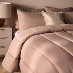 Ohs Plain 10.5 Tog Coverless Duvet With Pillowcase Bedding Set, Natural - King - thumbnail 2