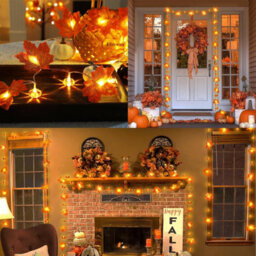 Pumpkin  Maple Leaf Halloween String Lights, 3M 20Led Fall Pumpkin Maple Leaf Garland For Home Decor, Thanksgiving - thumbnail 4