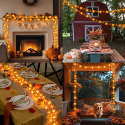 Pumpkin  Maple Leaf Halloween String Lights, 3M 20Led Fall Pumpkin Maple Leaf Garland For Home Decor, Thanksgiving - thumbnail 9