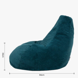 icon Dalton Cord Adults Bean Bag Recliner And Pouffe, Ready Filled Beanbag And Footstool Teal - thumbnail 9