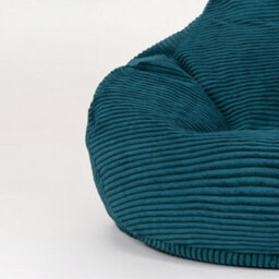 icon Dalton Cord Adults Bean Bag Recliner And Pouffe, Ready Filled Beanbag And Footstool Teal - thumbnail 6