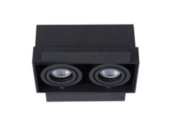 Lucide Trimless Modern Twin Recessed Downlight - 2Xgu10 - Black - thumbnail 2