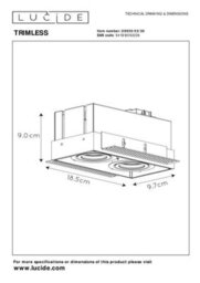 Lucide Trimless Modern Twin Recessed Downlight - 2Xgu10 - Black - thumbnail 5