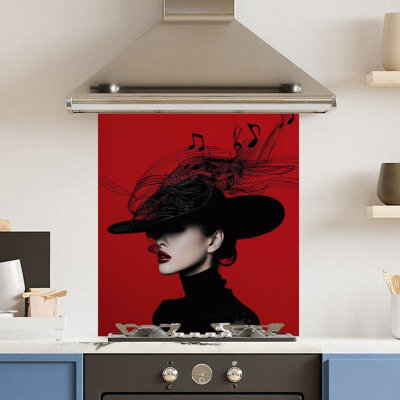 Choose Your Print Premium 59.5 X 74.5Cm Black Music 6mm Glass Toughened Kitchen Splashback - image 1