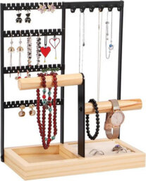 Xample Jewellery Organiser Jewellery Stand Holder, 4 Tiers Jewelry Stands Necklace Organizer Earring Holder, 10 Hooks Jewelry Tower Rack - thumbnail 1