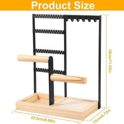 Xample Jewellery Organiser Jewellery Stand Holder, 4 Tiers Jewelry Stands Necklace Organizer Earring Holder, 10 Hooks Jewelry Tower Rack - thumbnail 7