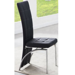 Furniture in Fashion Ravenna Black Faux Leather Dining Chairs In Pair - thumbnail 2